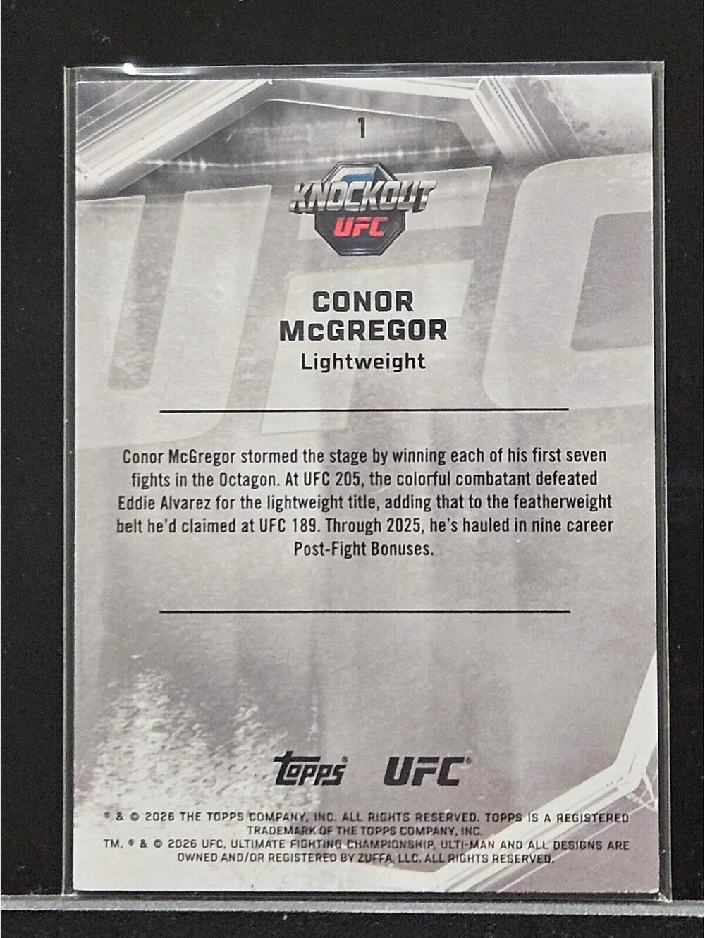 Conor McGregor 2026 Topps UFC Knockout 065/125 SSP /125